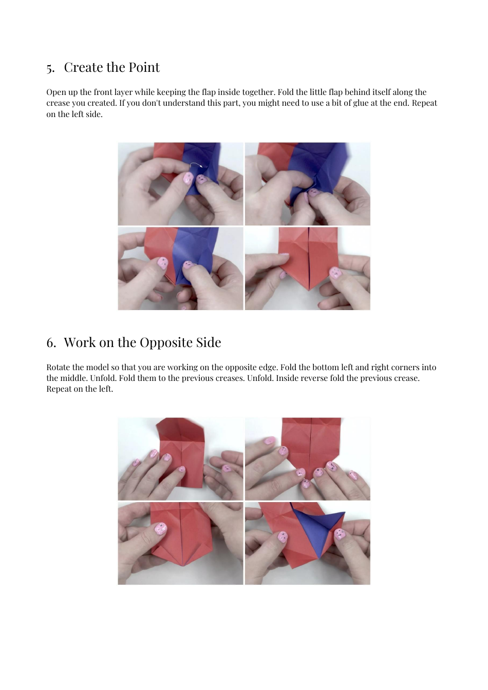 Origami Paper Heart Template, Page 5