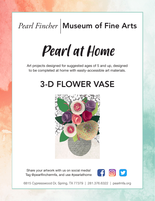 Preview of Beautiful 3-d Paper Flower Vase Templates