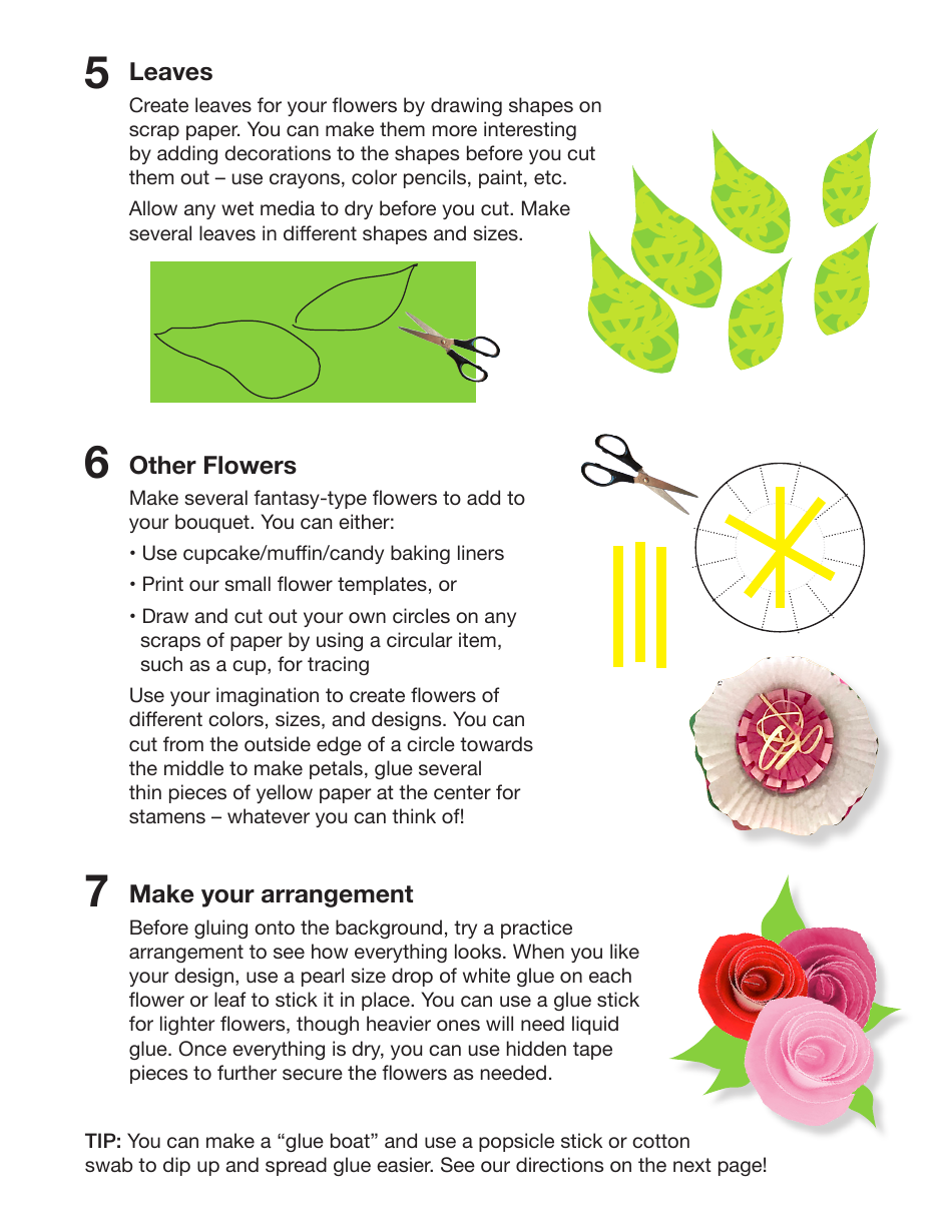 3-d Paper Flower Vase Templates, Page 5