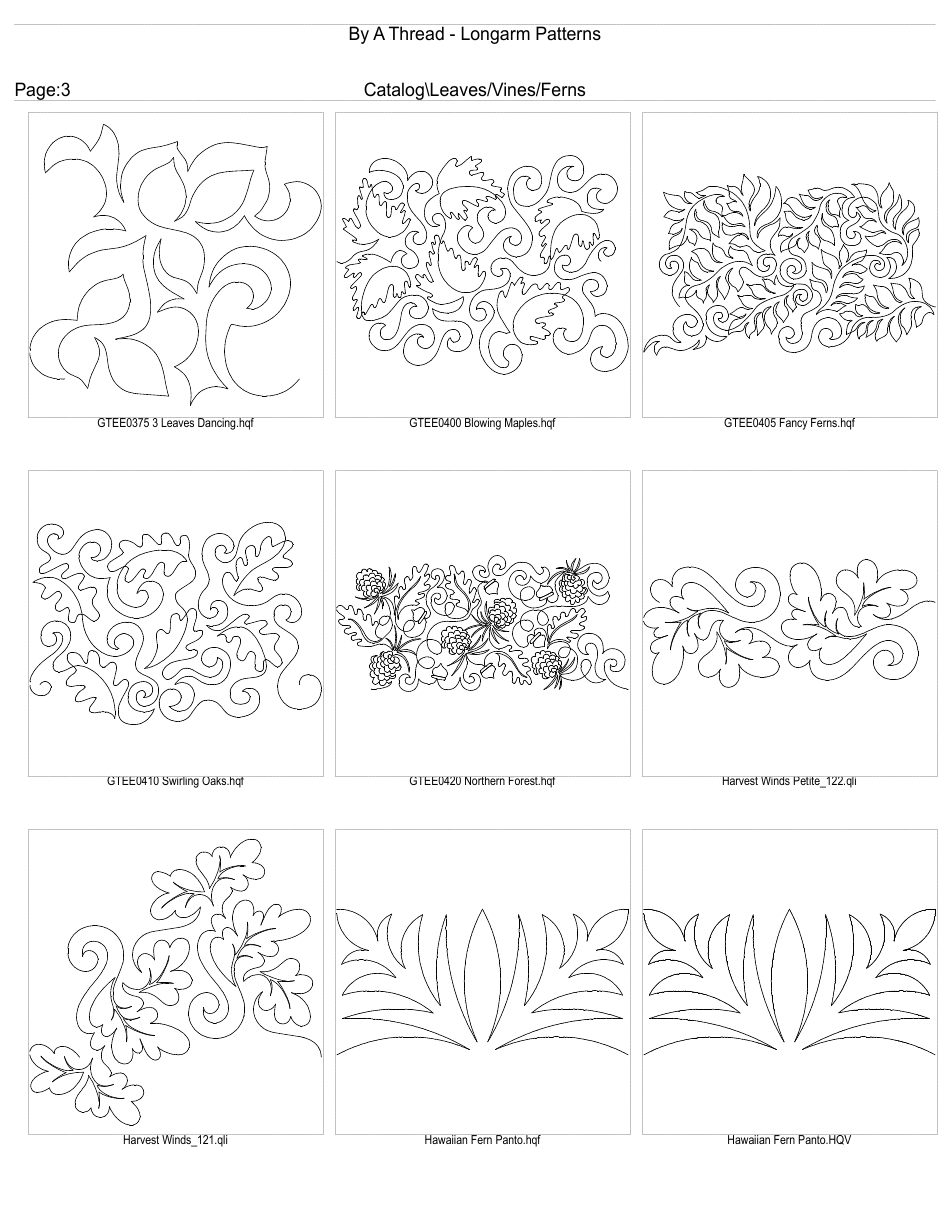 Longarm Quilting Pattern Templates, Page 3