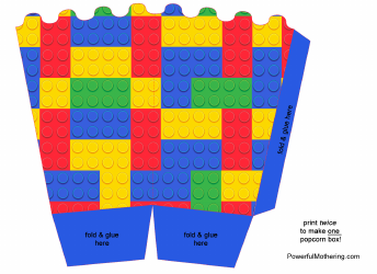 Document preview: Lego Popcorn Box Template