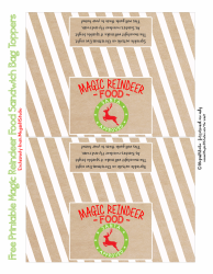 Document preview: Magic Reindeer Sandwich Bag Topper Template