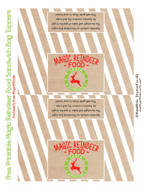 Magic Reindeer Sandwich Bag Topper Template Download Printable PDF ...