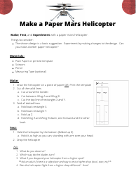 Document preview: Paper Mars Helicopter Templates