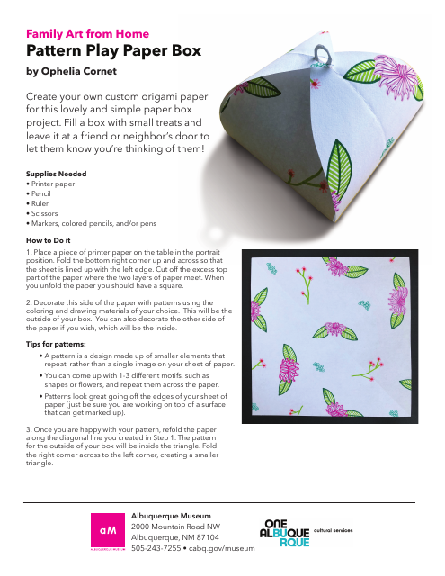Pattern Play Paper Box Template