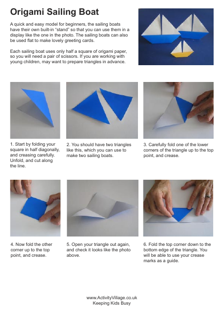 Image preview of an Origami Sailing Boat document