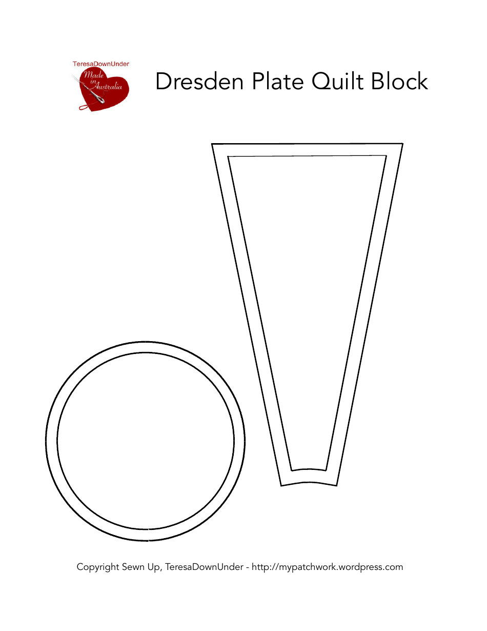 Dresden Plate Quilt Block Template, Page 1