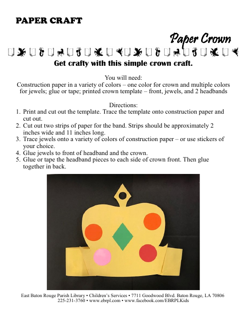 Paper Craft Crown Template - Creative and Fun Design
