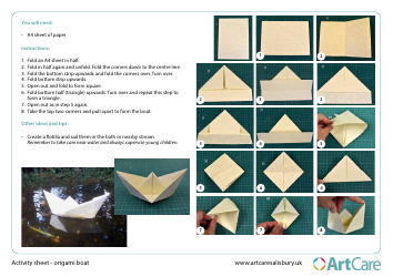 Document preview: Origami Paper Boat - Artcare