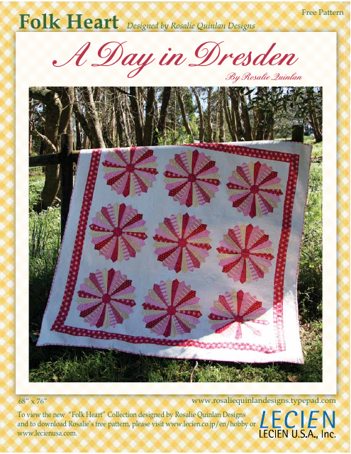 A Day in Dresden Quilt Pattern Template - Quilt Construction Illustration
