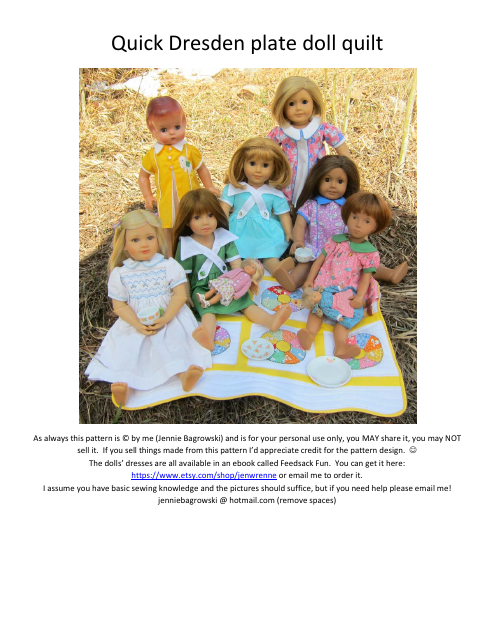 Quick Dresden Plate Doll Quilt Pattern - Preview Image