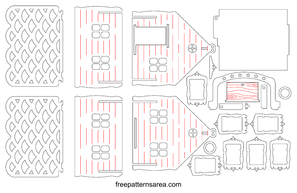 Candy House Box Template, Page 1