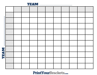 Document preview: 100 Square Football Grid Template