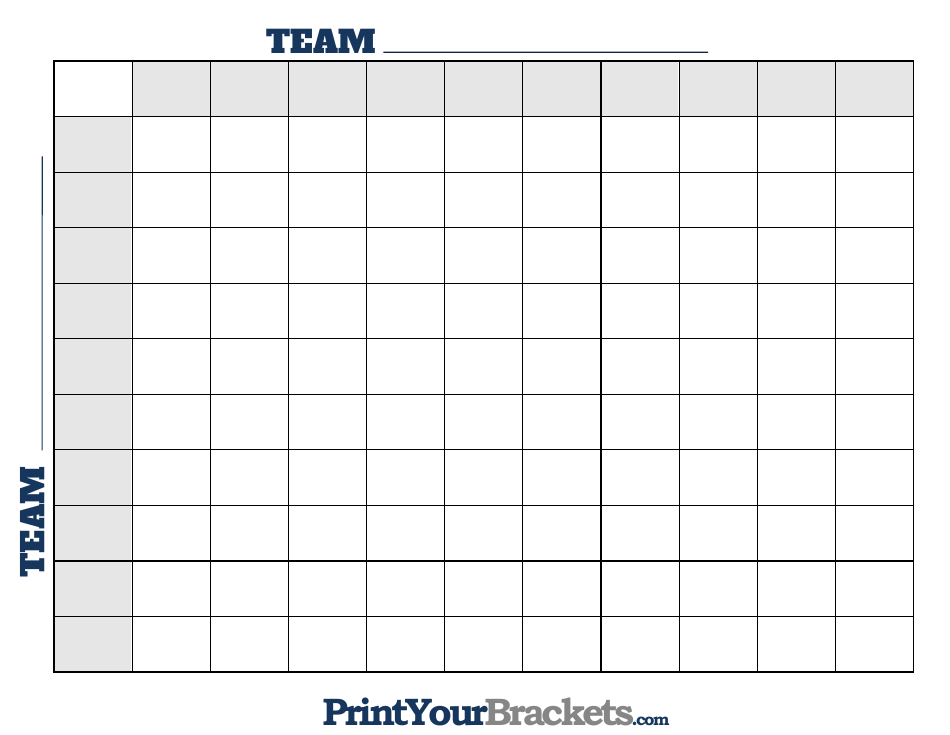 100 Square Football Grid Template, Page 1