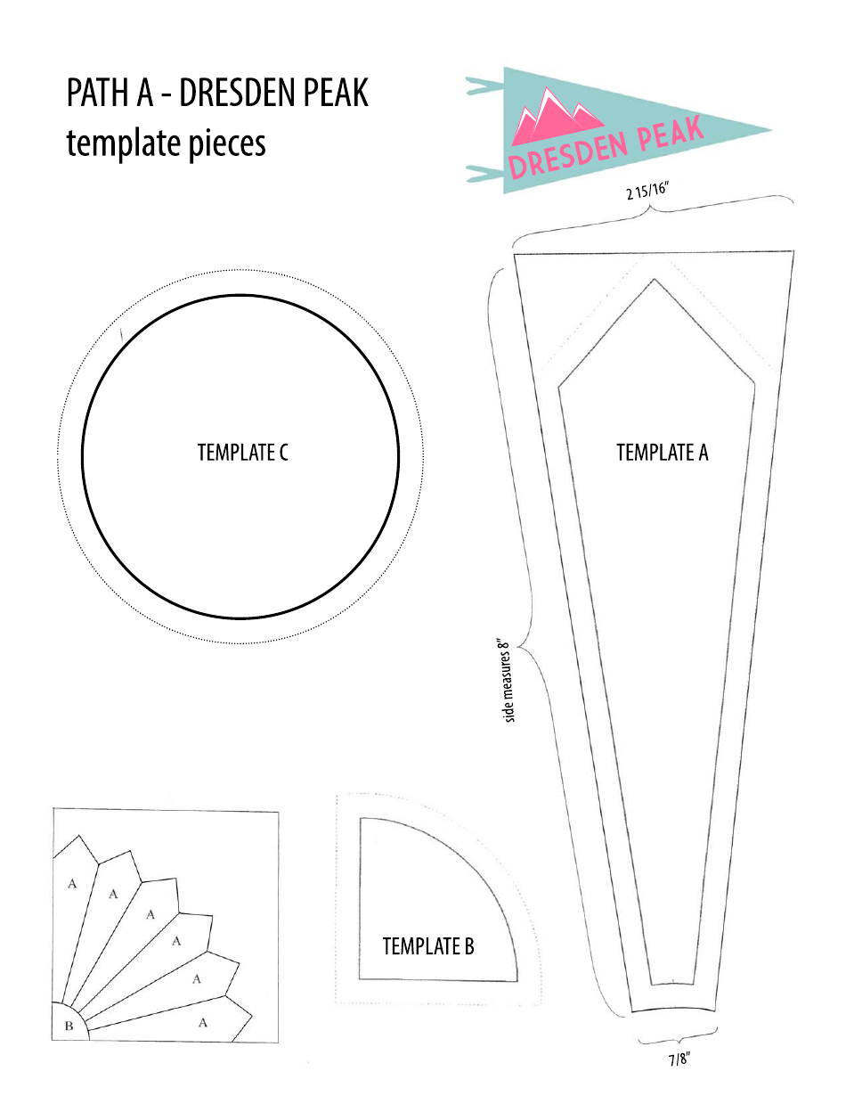 Dresden Peak Quilt Pattern Templates, Page 4