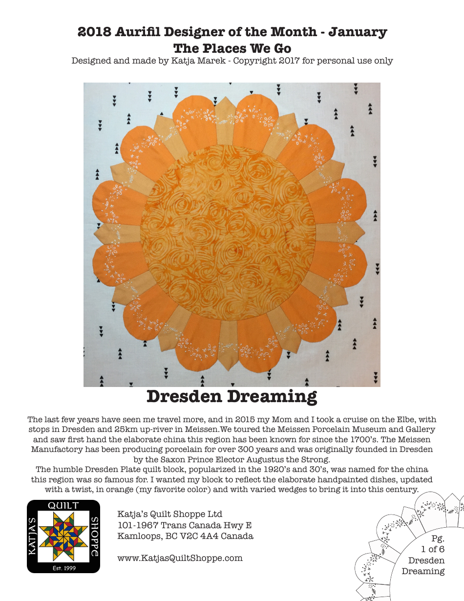 Sunflower Quilt Pattern Templates - Katja Marek