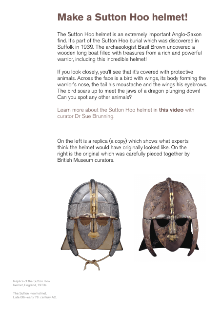 Sutton Hoo Helmet Template - the Trustees of the British Museum