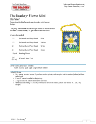 Document preview: Spring Flower Mini Banner Beading Pattern - the Beadery