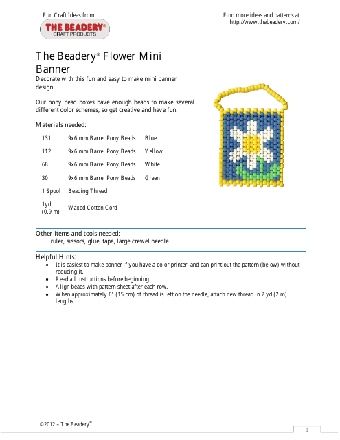 Spring Flower Mini Banner Beading Pattern - the Beadery