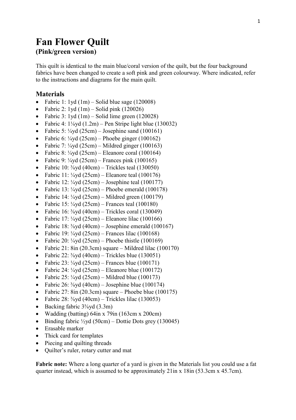 Fan Flower Quilt Templates, Page 12