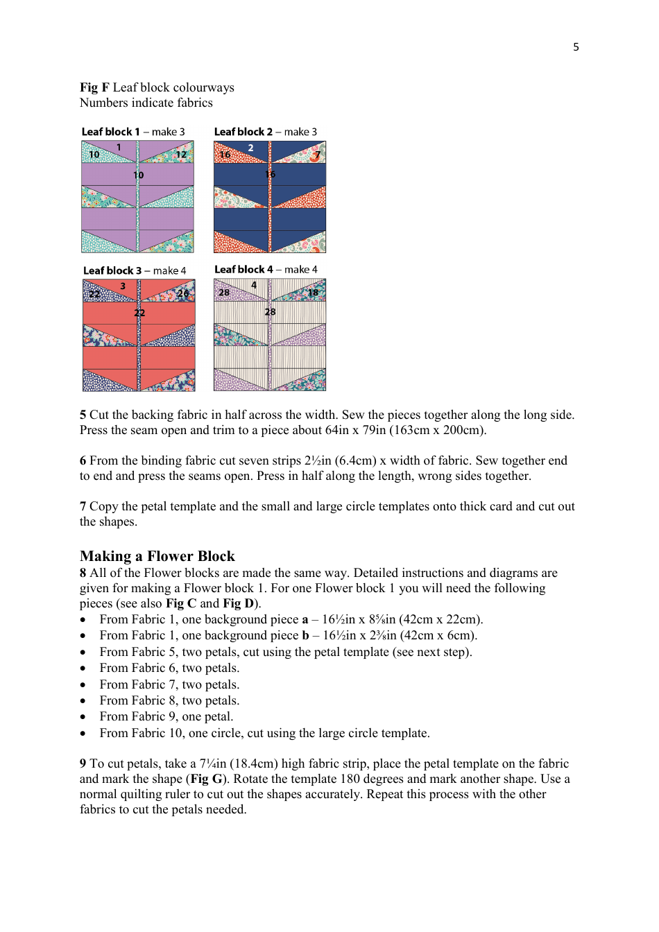 Fan Flower Quilt Templates, Page 6