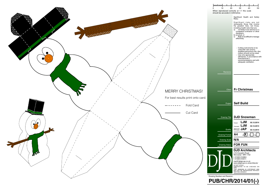 3D Paper Snowman Template - Easy-to-use Printable Design
