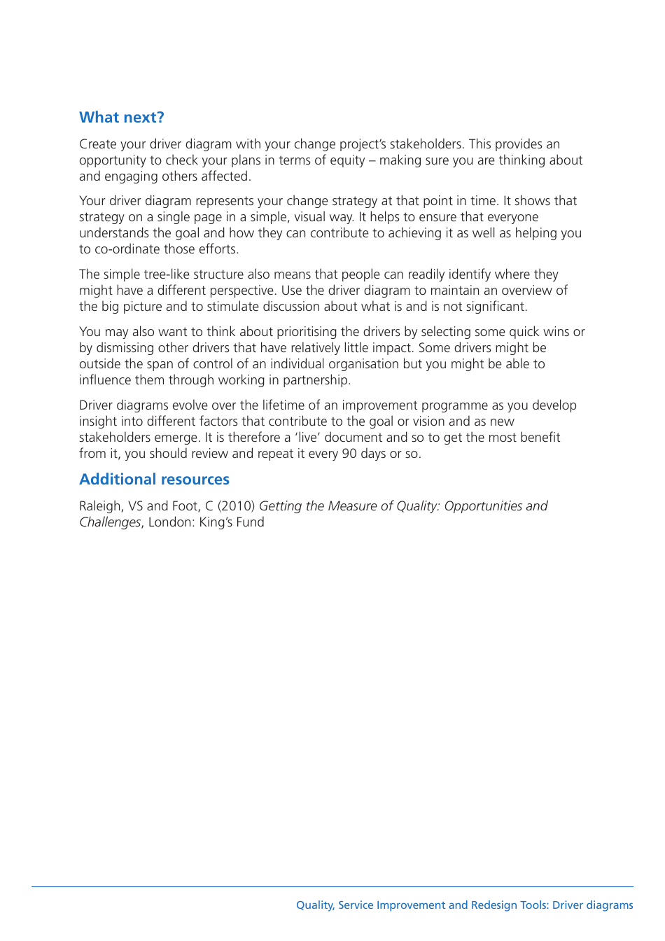 United Kingdom Quality, Service Improvement and Redesign Tools Driver