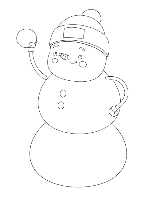 Large Snowman Coloring Page Download Pdf