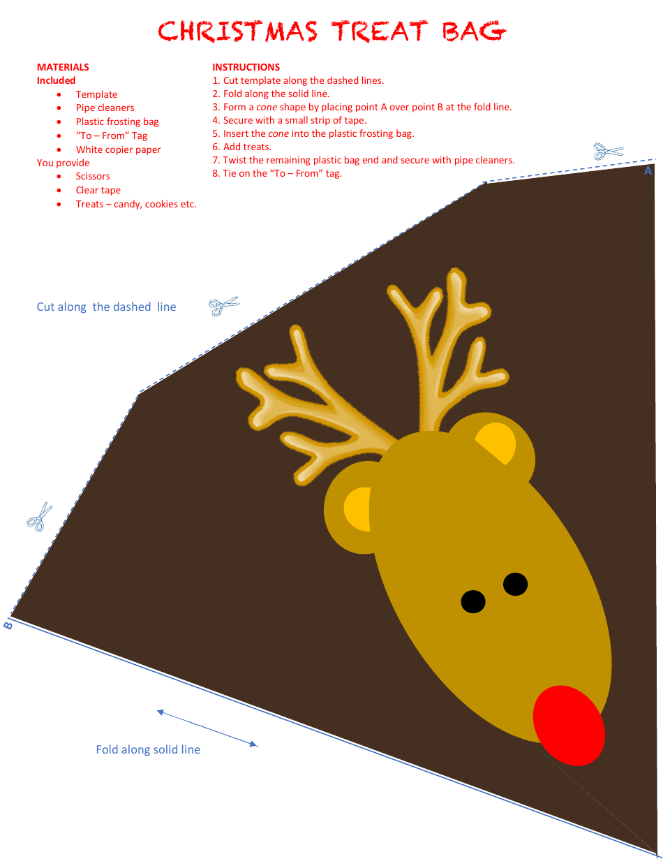 Christmas Treat Bag Template - Customizable Design for Fun and Festive Treat Bags