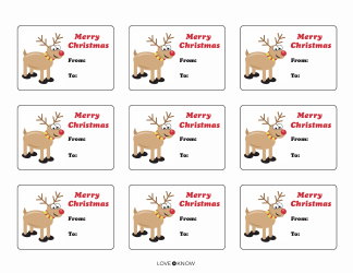 Document preview: Reindeer Christmas Gift Tag Templates