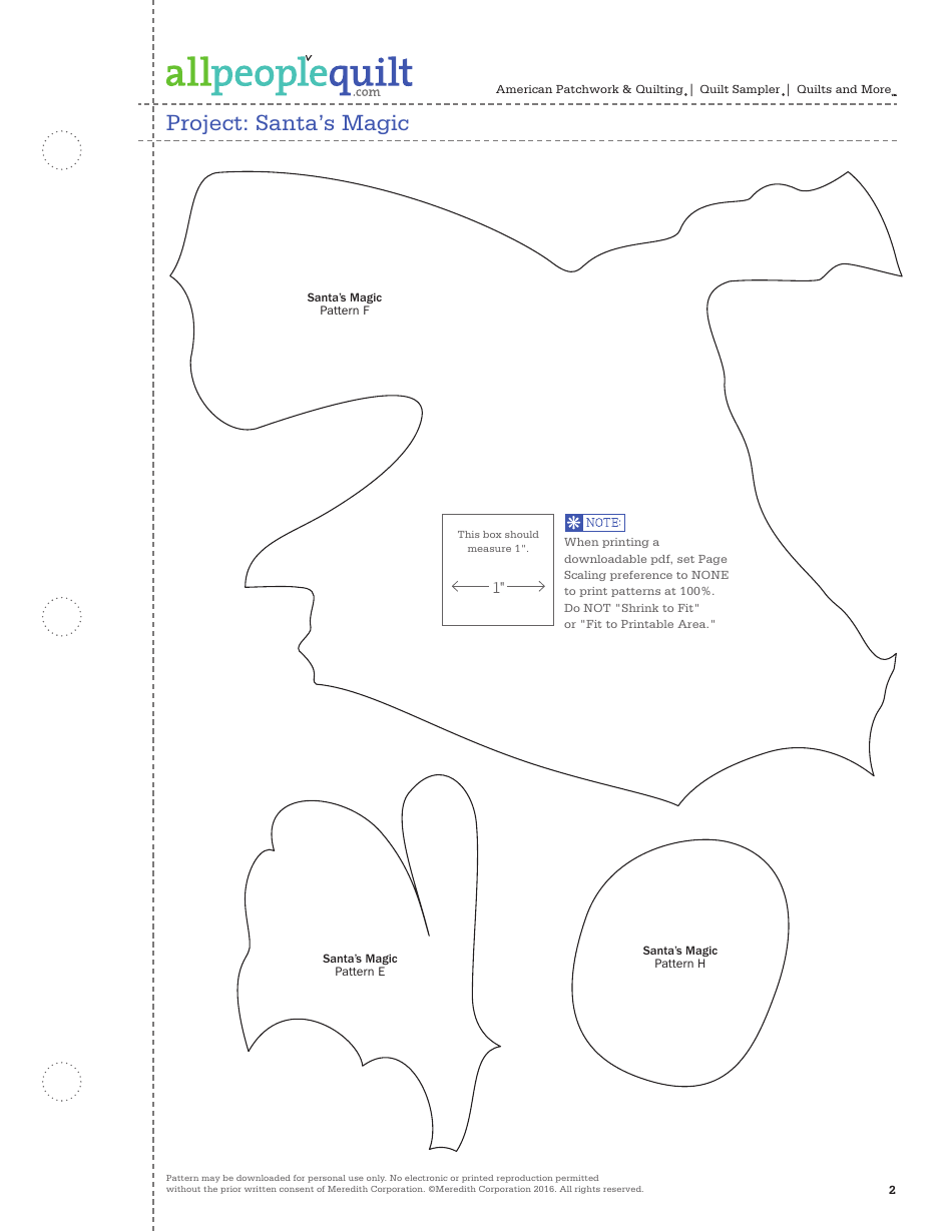 Santas Magic Quilt Pattern Templates - Meredith Corporation, Page 2