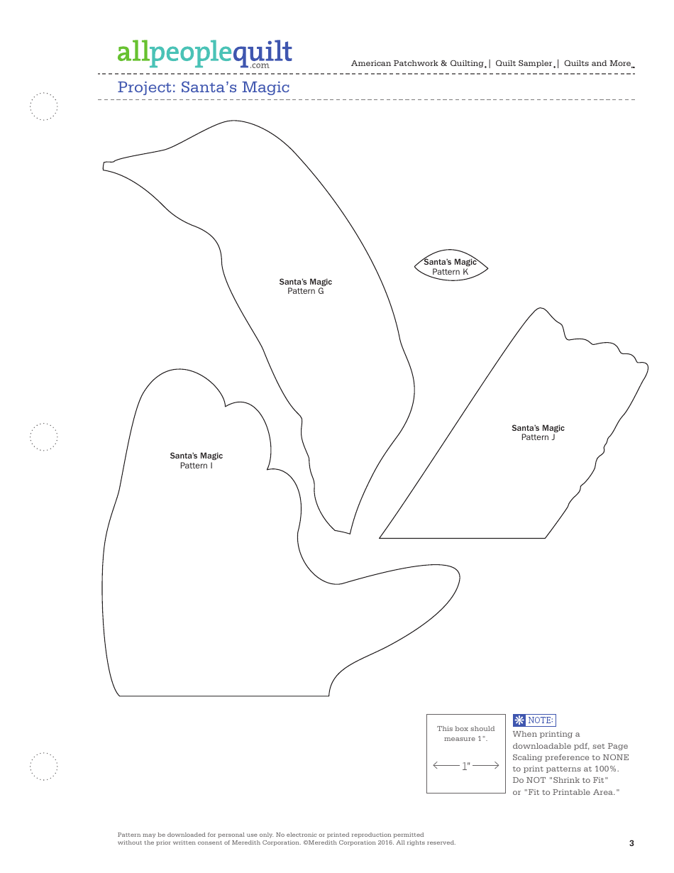 Santas Magic Quilt Pattern Templates - Meredith Corporation, Page 3
