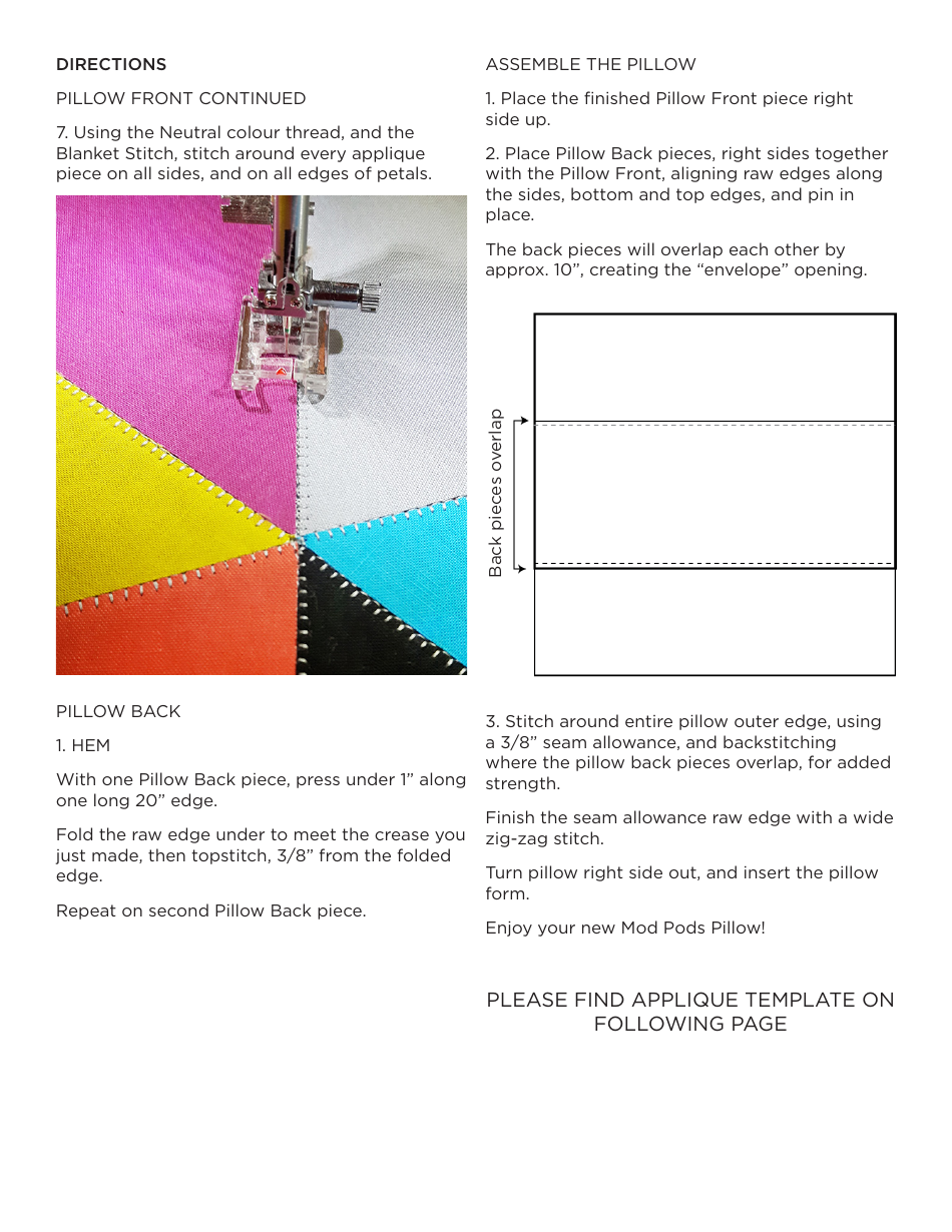 Flower Pillow Pattern Template, Page 3