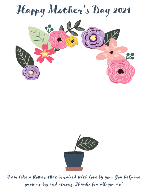 Mother's Day Flower Pot Template - Free Download and Print