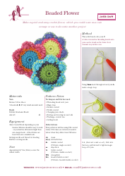 Document preview: Beaded Flower Crochet Pattern - Jane Crowfoot