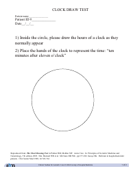 Document preview: Clock Draw Test - Society of Hospital Medicine