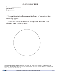 Clock Draw Test - Society of Hospital Medicine