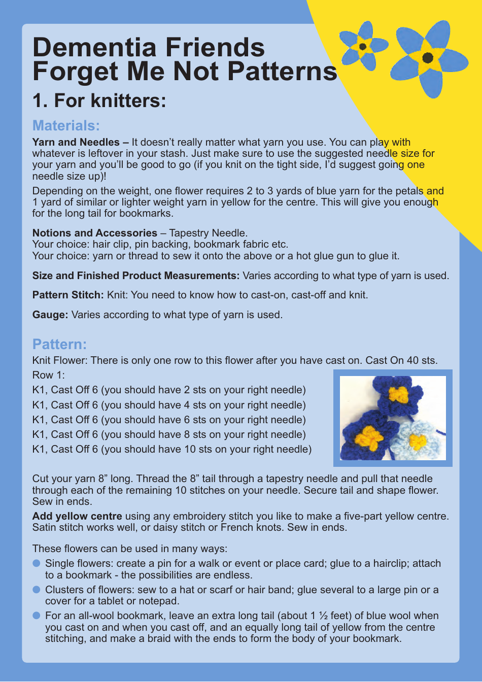 Me Not Knitting/Crochet Patterns Download Printable PDF