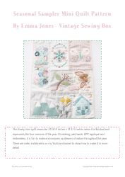 Seasonal Sampler Quilt Pattern Templates - Emma Jones Vintage Sewing Box