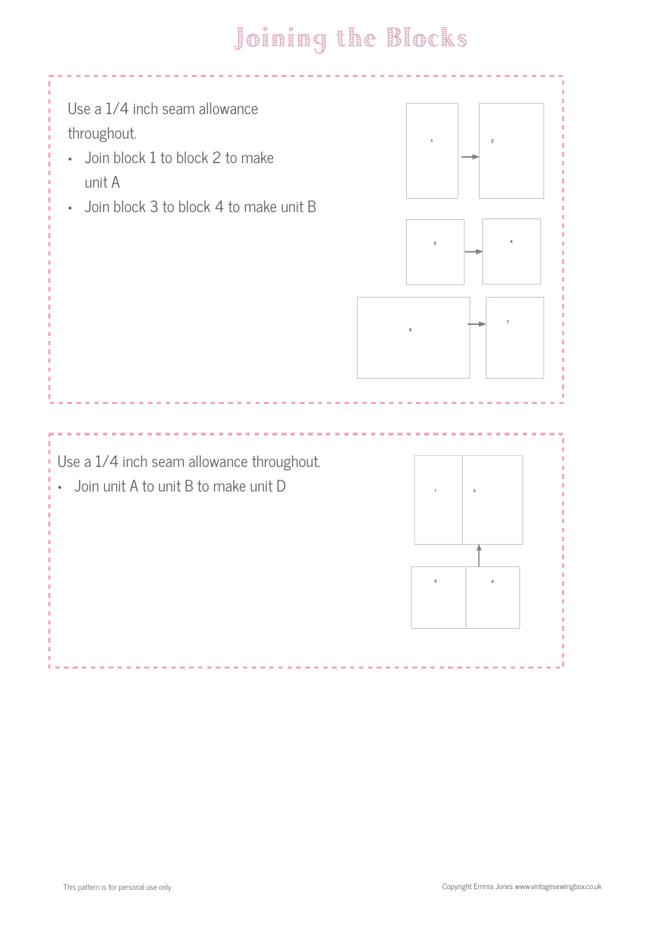 Seasonal Sampler Quilt Pattern Templates - Emma Jones Vintage Sewing Box, Page 4