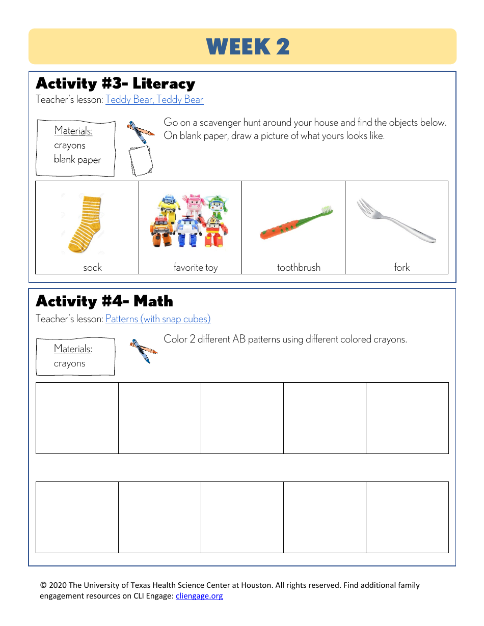 Cli Curriculum Lessons Family Workbook - the University of Texas Health Science Center at Houston, Page 10