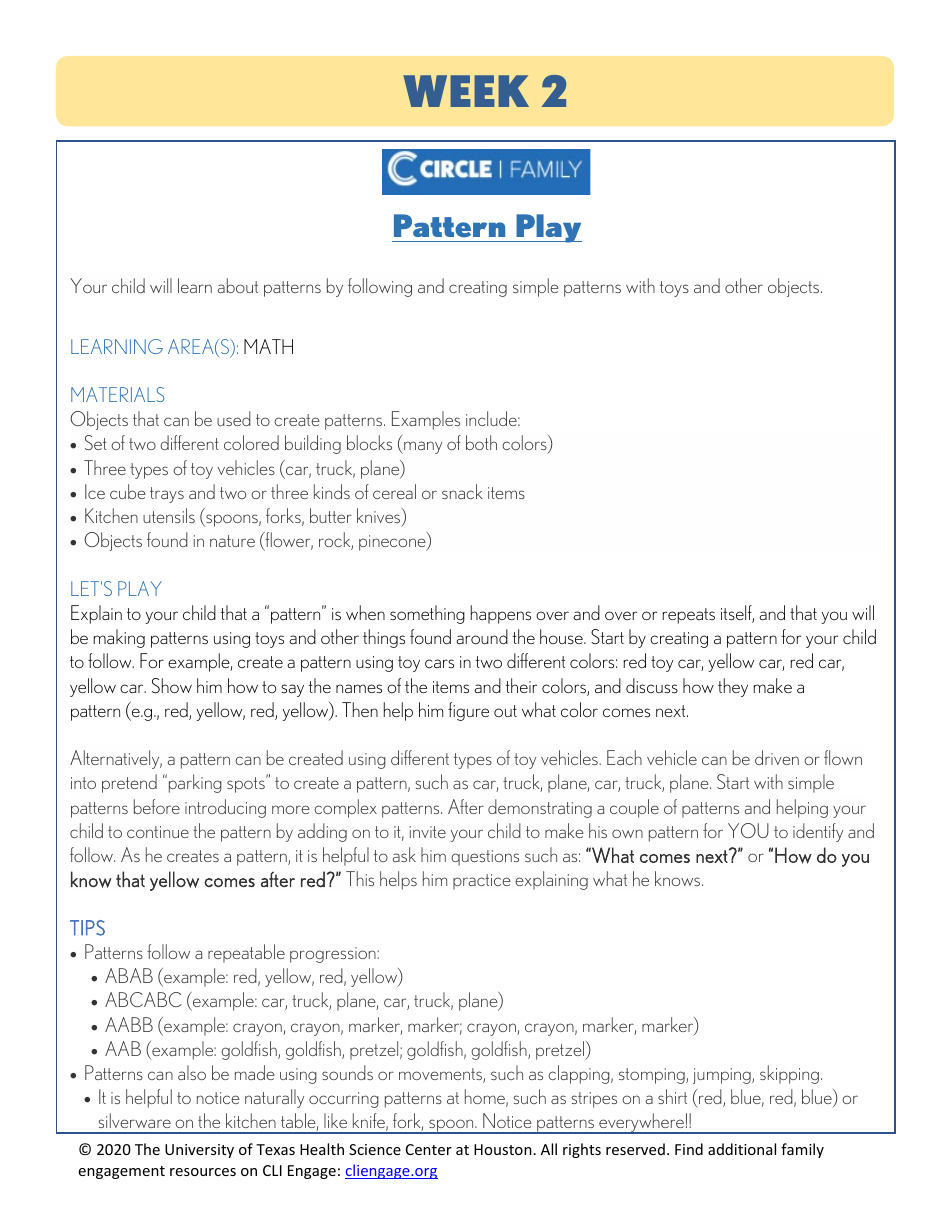 Cli Curriculum Lessons Family Workbook - the University of Texas Health Science Center at Houston, Page 11