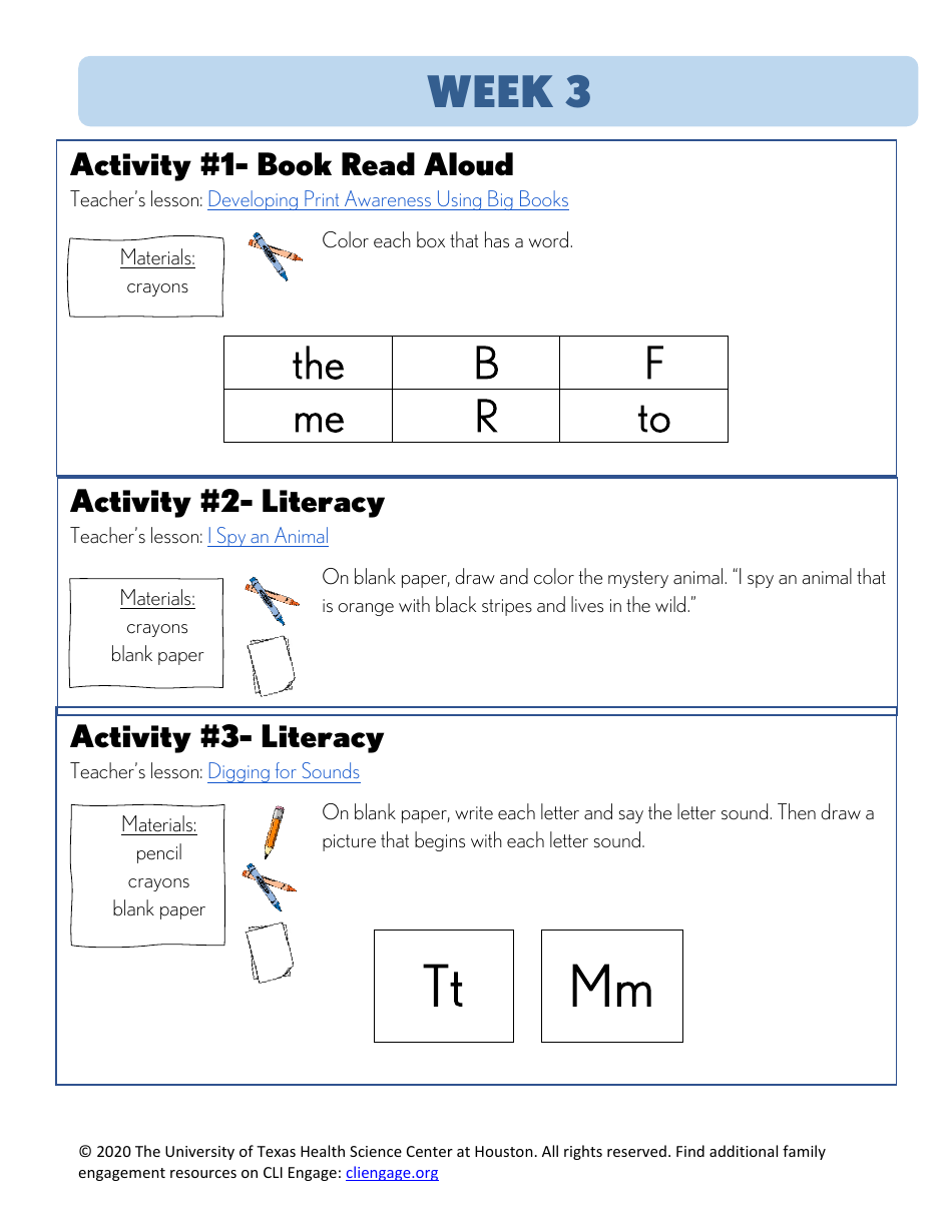 Cli Curriculum Lessons Family Workbook - the University of Texas Health Science Center at Houston, Page 13