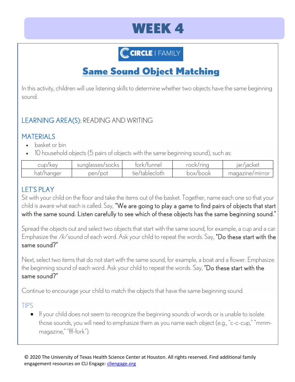 Cli Curriculum Lessons Family Workbook - the University of Texas Health Science Center at Houston, Page 19