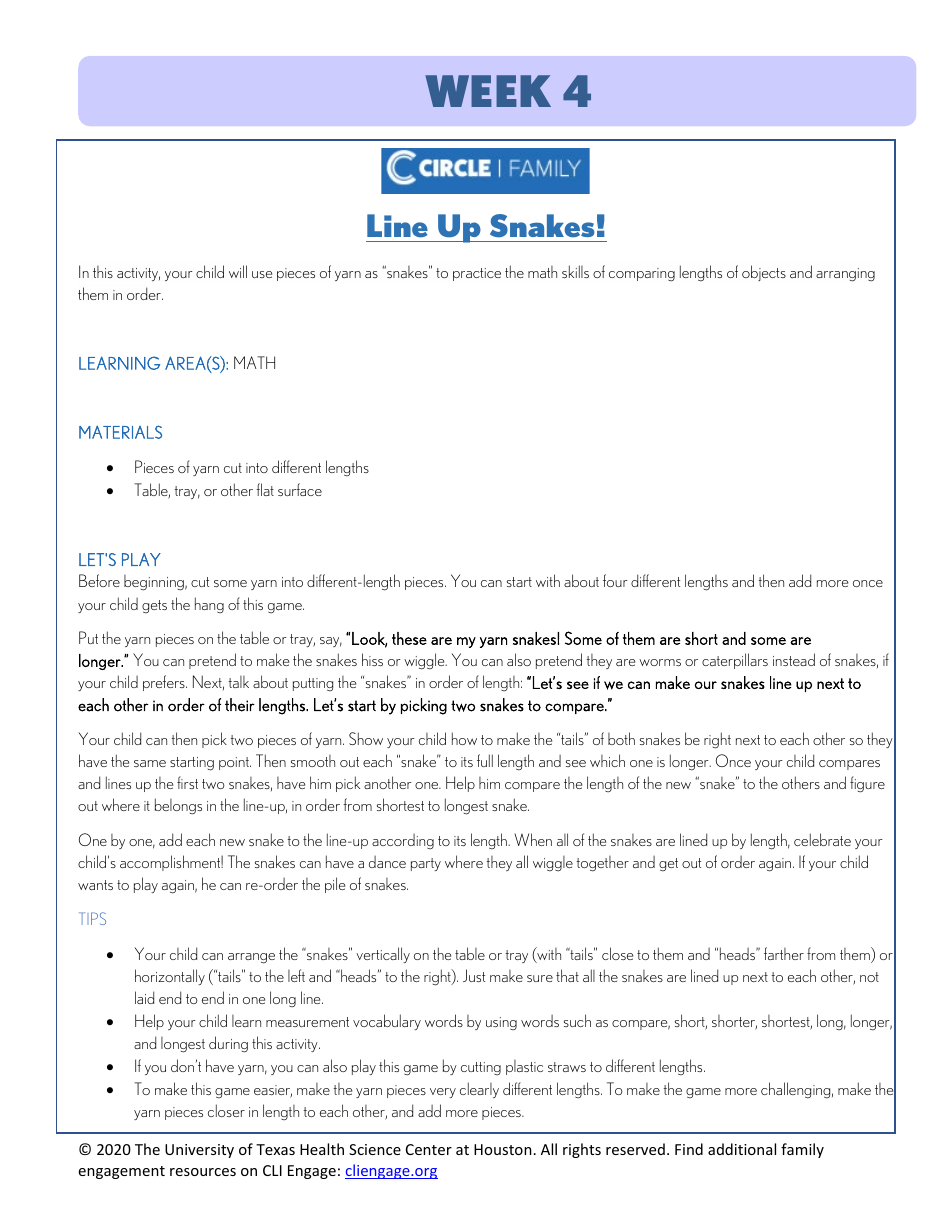 Cli Curriculum Lessons Family Workbook - the University of Texas Health Science Center at Houston, Page 21