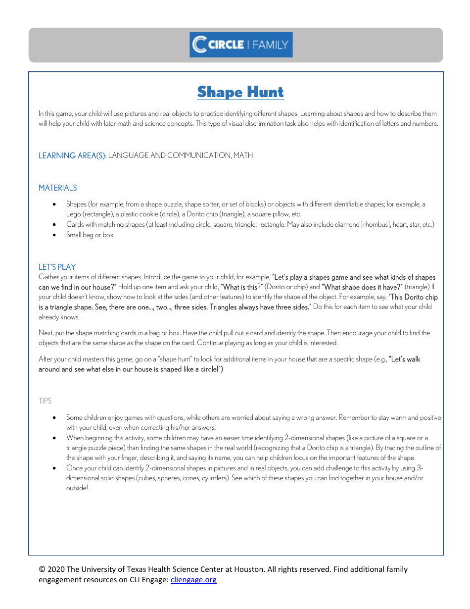 Cli Curriculum Lessons Family Workbook - the University of Texas Health Science Center at Houston, Page 27