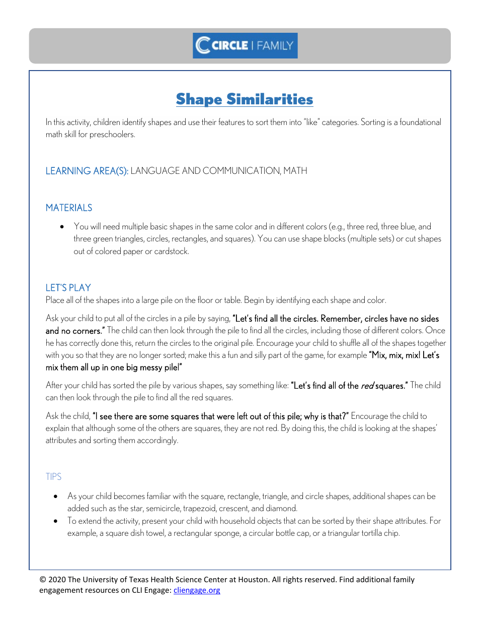 Cli Curriculum Lessons Family Workbook - the University of Texas Health Science Center at Houston, Page 28