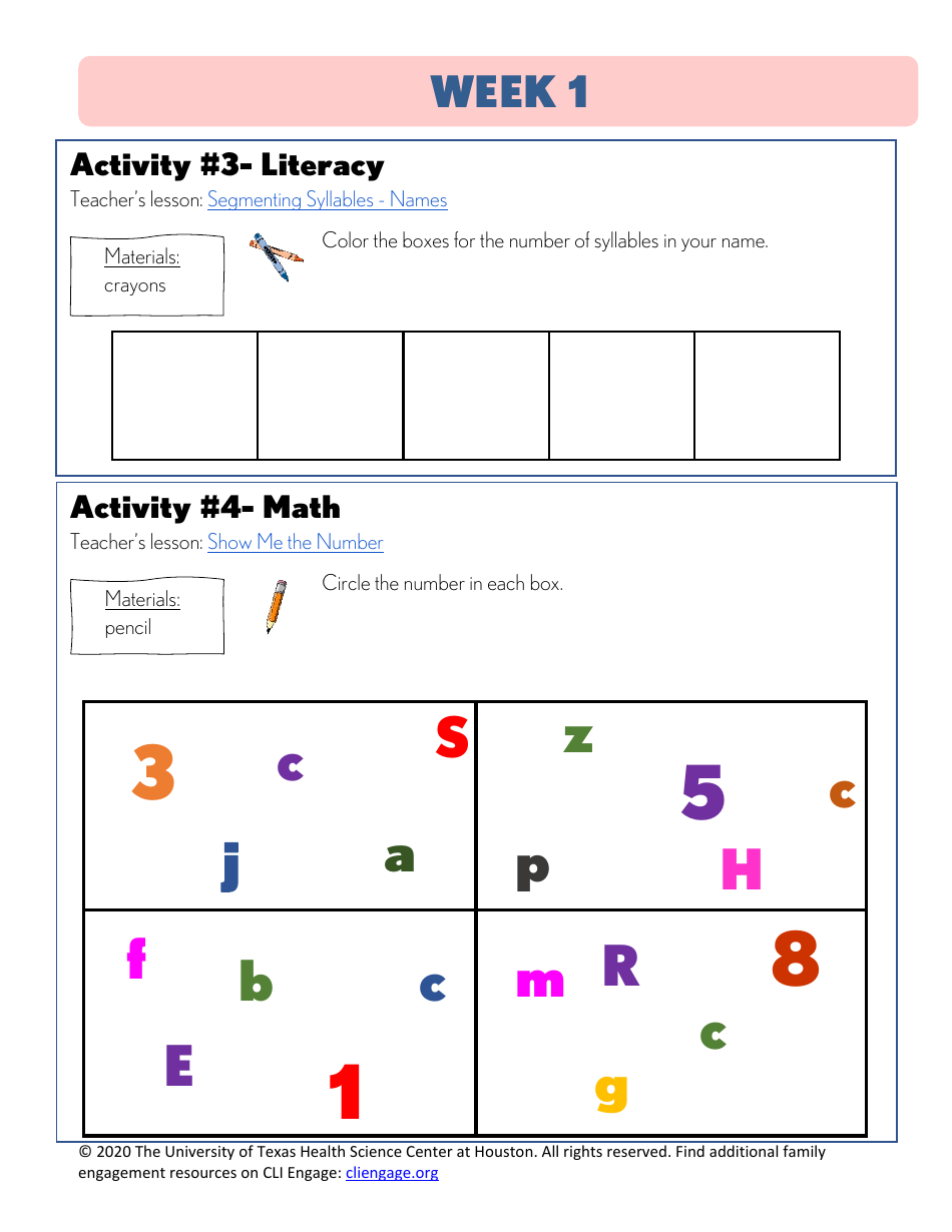 Cli Curriculum Lessons Family Workbook - the University of Texas Health Science Center at Houston, Page 4