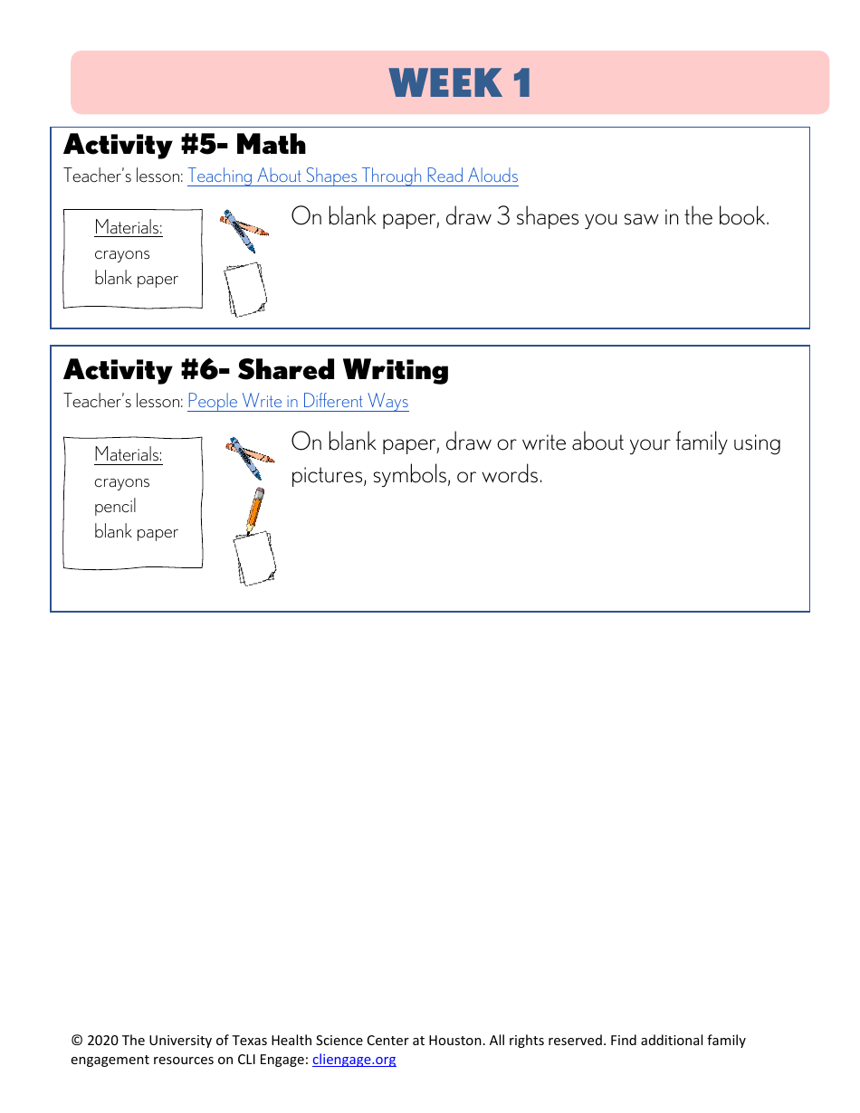 Cli Curriculum Lessons Family Workbook - the University of Texas Health Science Center at Houston, Page 6