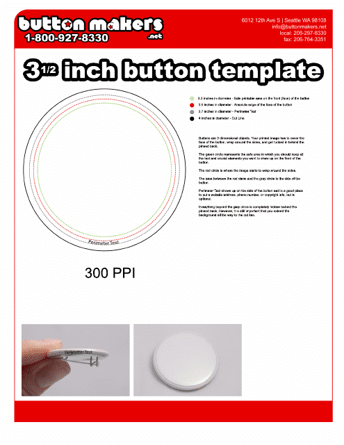 3 1/2 Inch Button Template